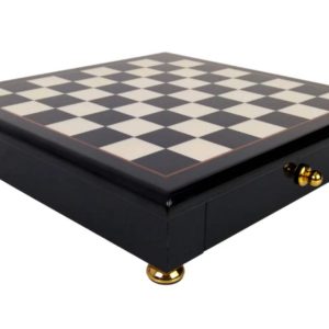 BLACK ERABLE GLOSS FINISH CHESSBOARD | Drawer & Pedestals | 32 x 32cm Unit | 35mm Squares | 333NLP